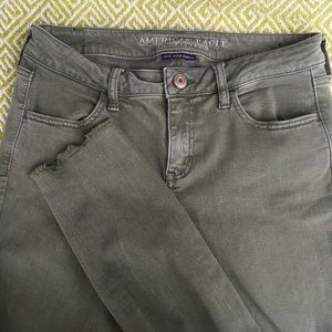 Green Super Low American Eagle Jeggings